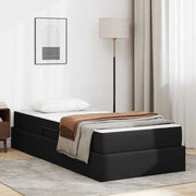 Letto con contenitore e materasso 2 pcs Nero Pelle 3399592