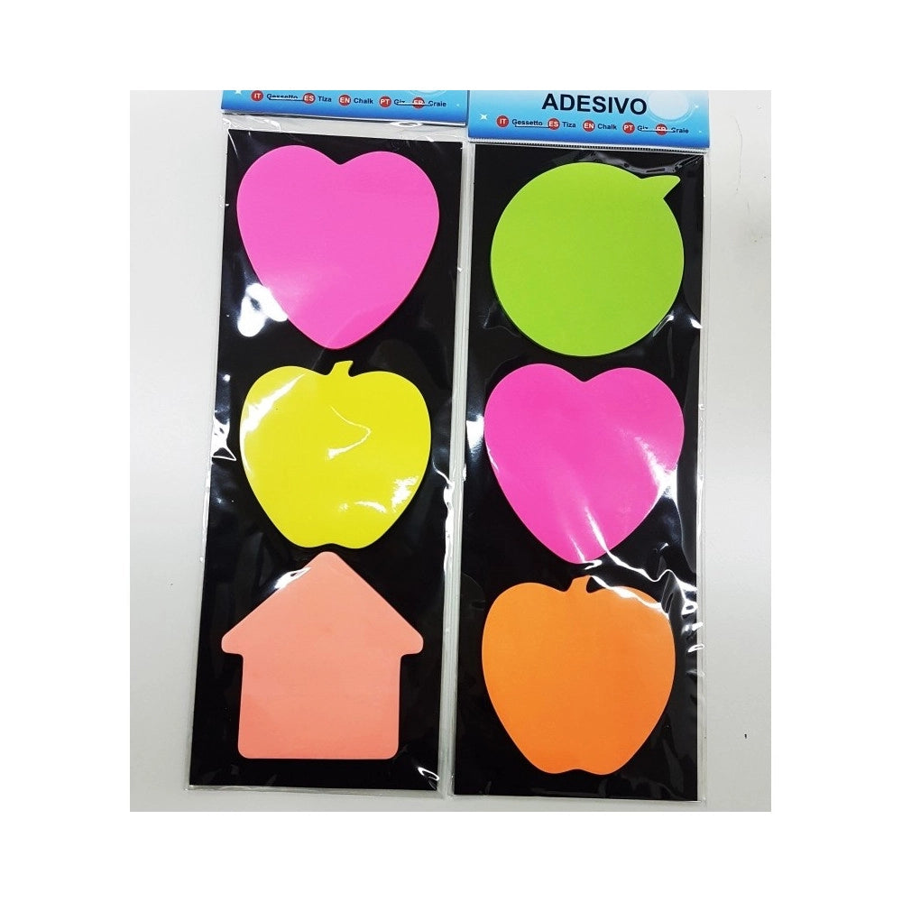 Trade Shop - Set 2 Pacchi Post It Stickie Memo Block Note Varie Forme Colori Scuola Ufficio -
