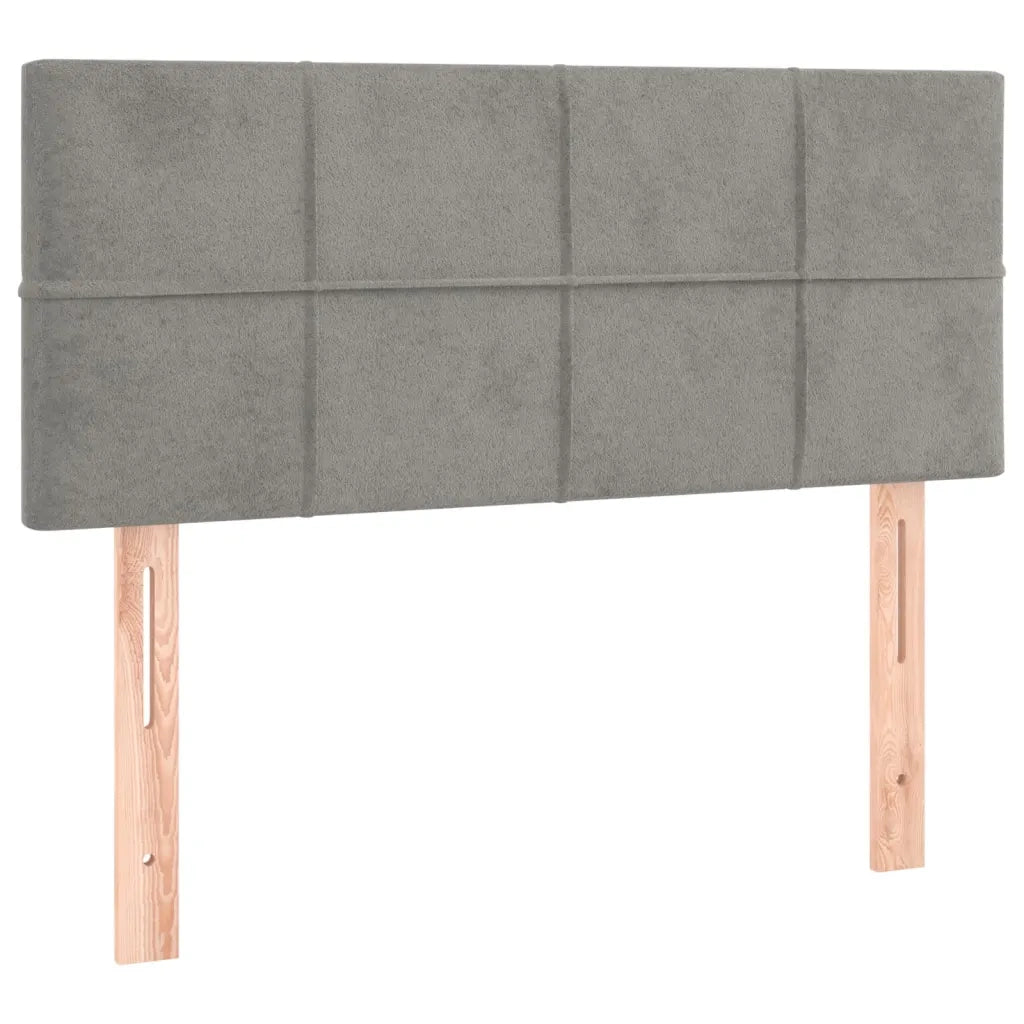 Letto a Molle con Materasso e LED Grigio Chiaro 90x190 cm Velluto