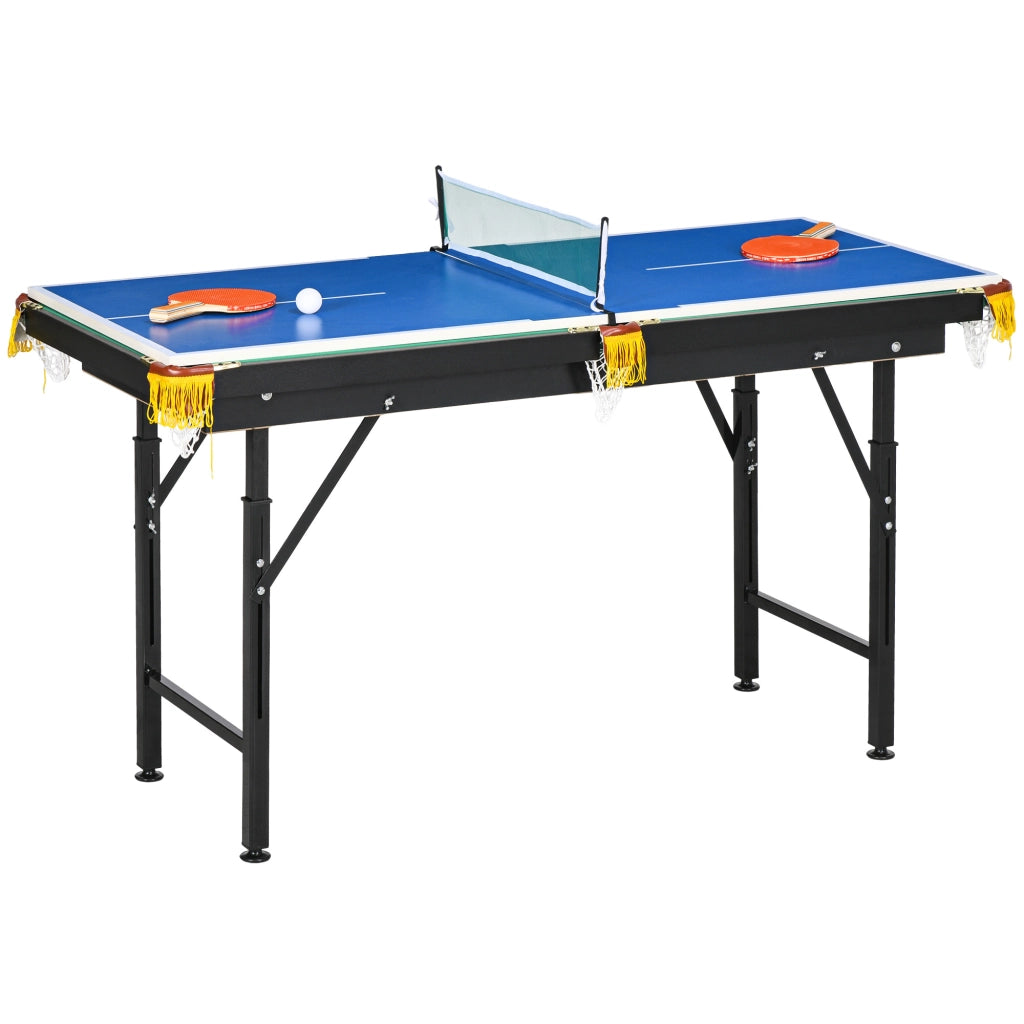 Tavolo da biliardo e ping pong 2 in 1 ¨C zephmum ¨C Blu/Verde, 140x63x80cm