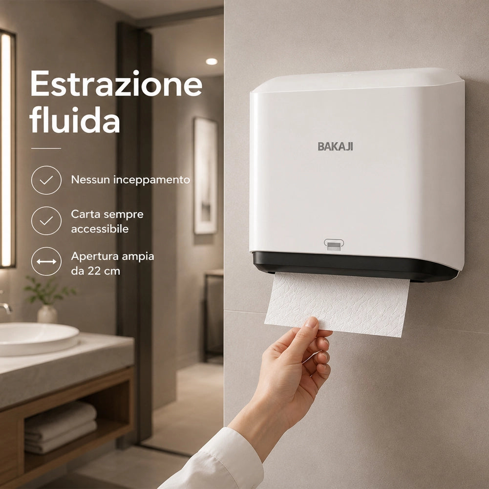 Dispenser da Muro Bagno per Carta Distributore da Parete Salviette 28x20.5x10 cm