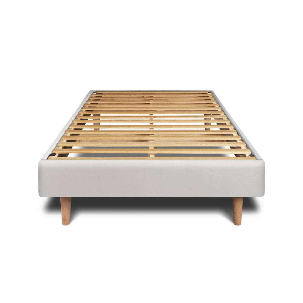 Letto 90x190 cm con testata imbottita - Tessuto velluto