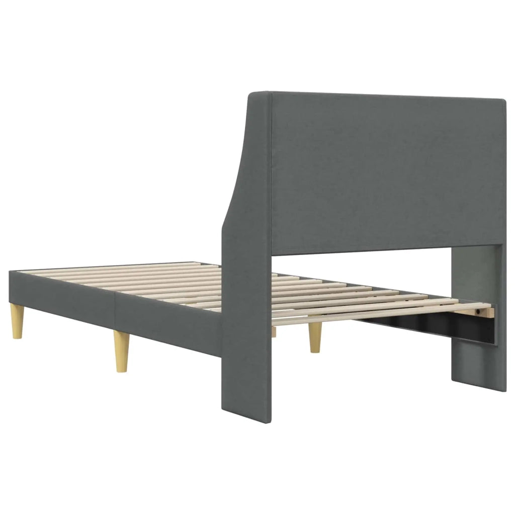 Letto singolo | Letto per adulti | Struttura del letto Grigio scuro 90 x 200 cm Tessuto