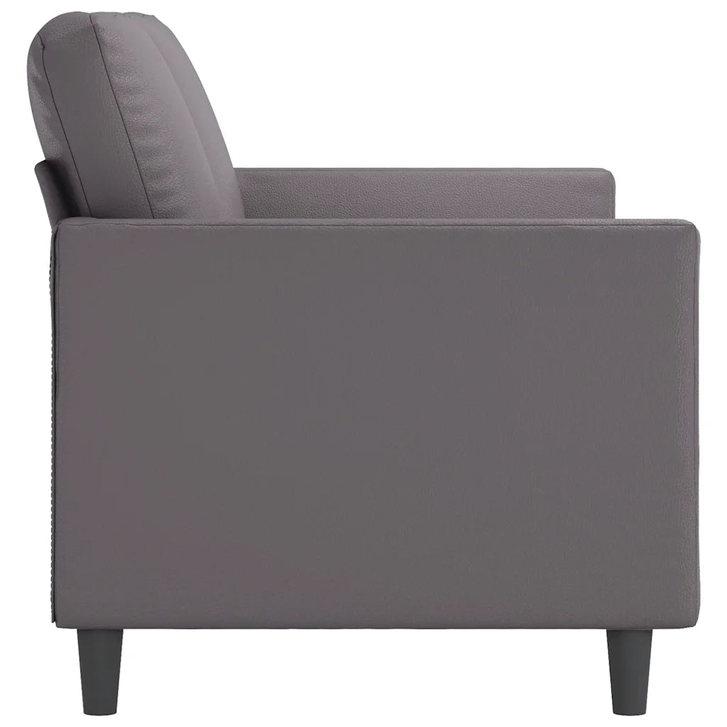 Divano a 2 Posti-Sofa 2 Posti Grigio 140 cm in Similpelle 316522