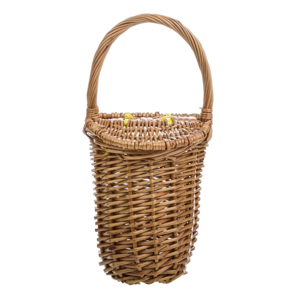 Cesto in vimini marrone con coperchio 17x13x17/27h