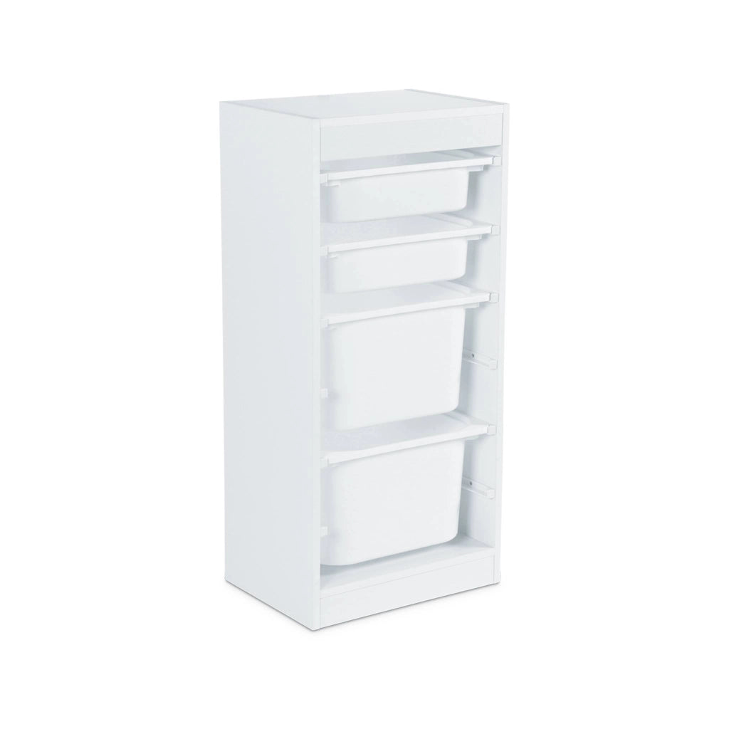 Contenitore per bambini con 4 contenitori, bianco