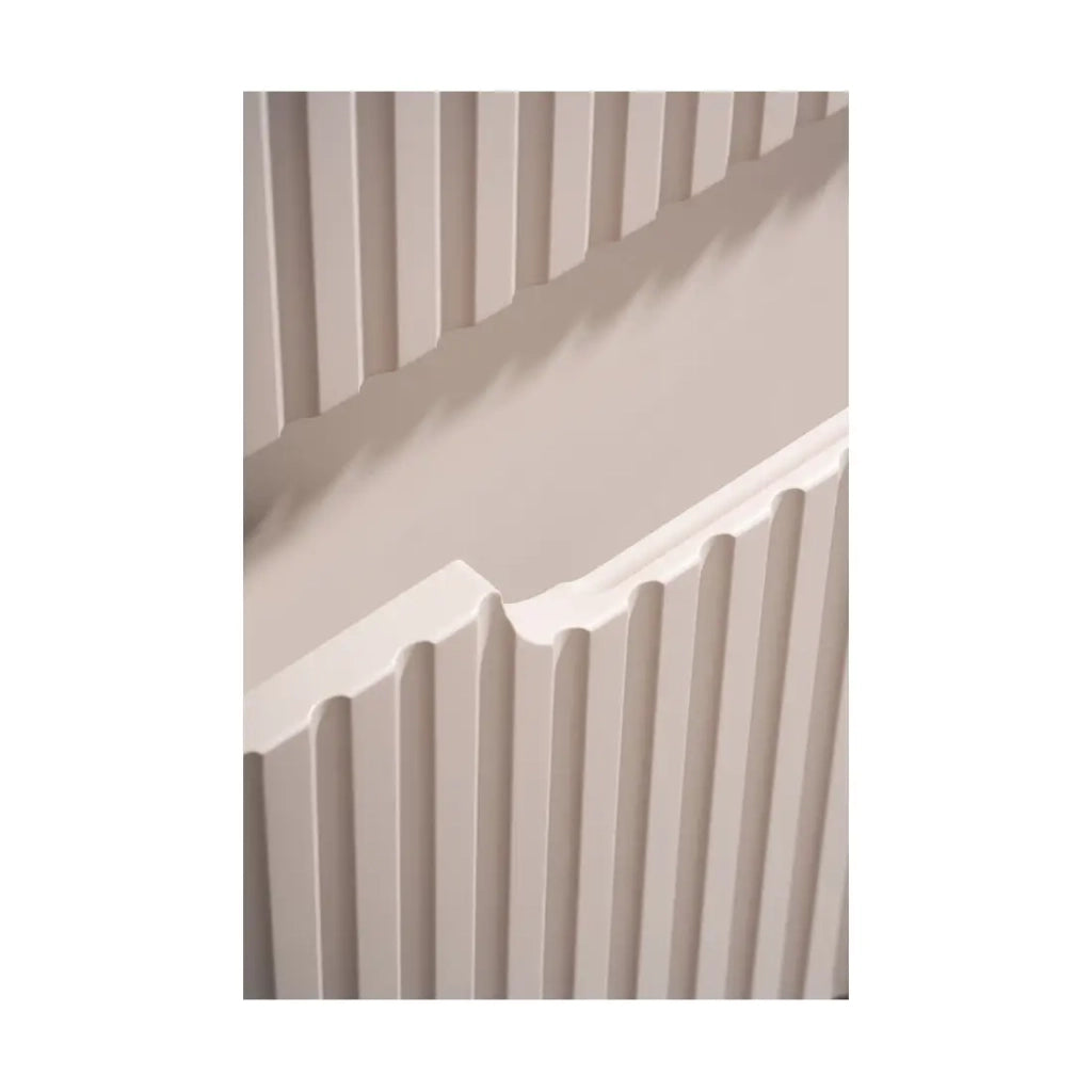 Set da bagno VANO cashmere opaco 50cm: mobile sottolavabo con cassetti scanalati verticalmente + piano per lavabo