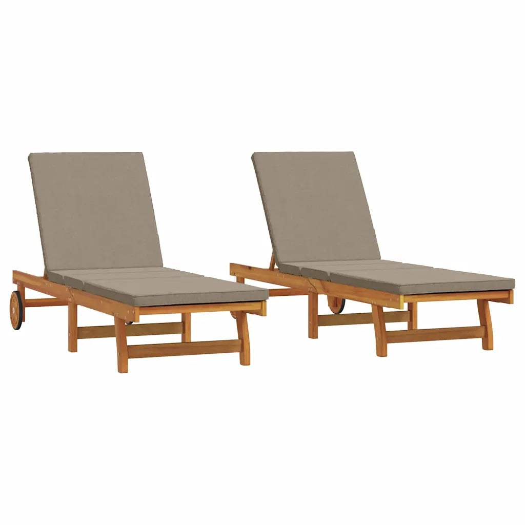 Lettino da sole 2 pz Legno di Acacia Massello Marrone 3325197