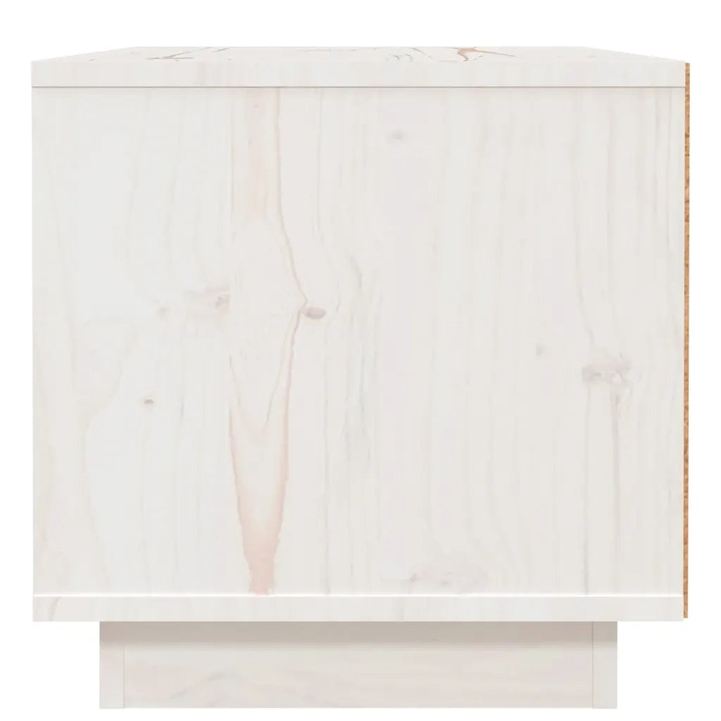 Comodino-Tavolino da notte Bianco 40x34x35 cm in Legno Massello di Pino