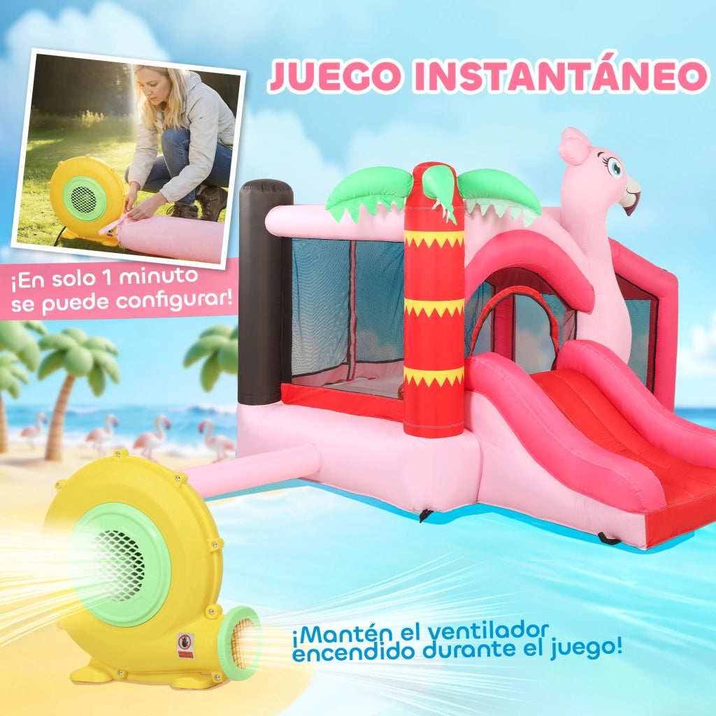 Letto gonfiabile per bambini con scivolo e piscina di palline ¨C zephmum ¨C 255x230x196cm