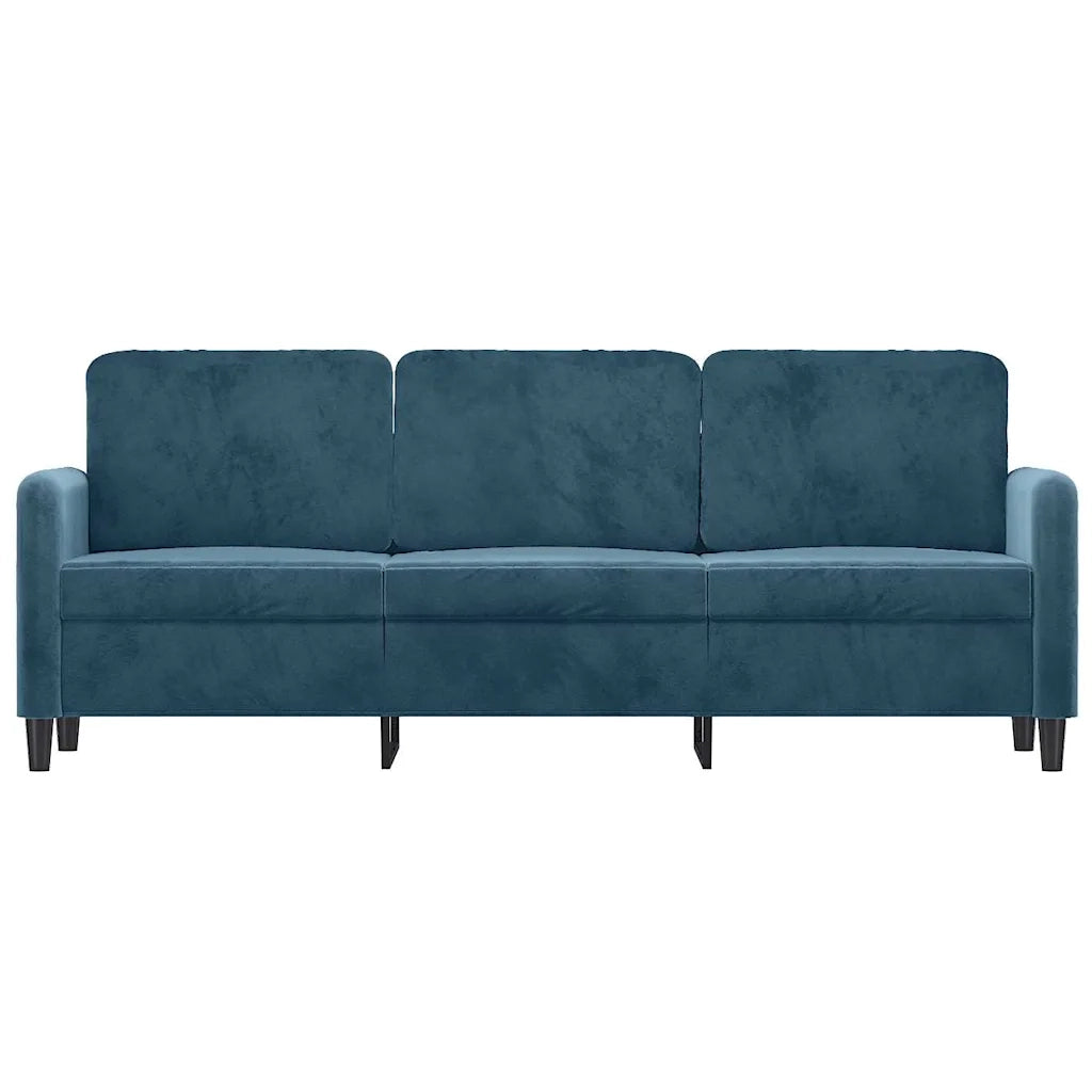 Divano a 3 Posti-Sofa 3 Posti Blu 180 cm in Velluto 427464