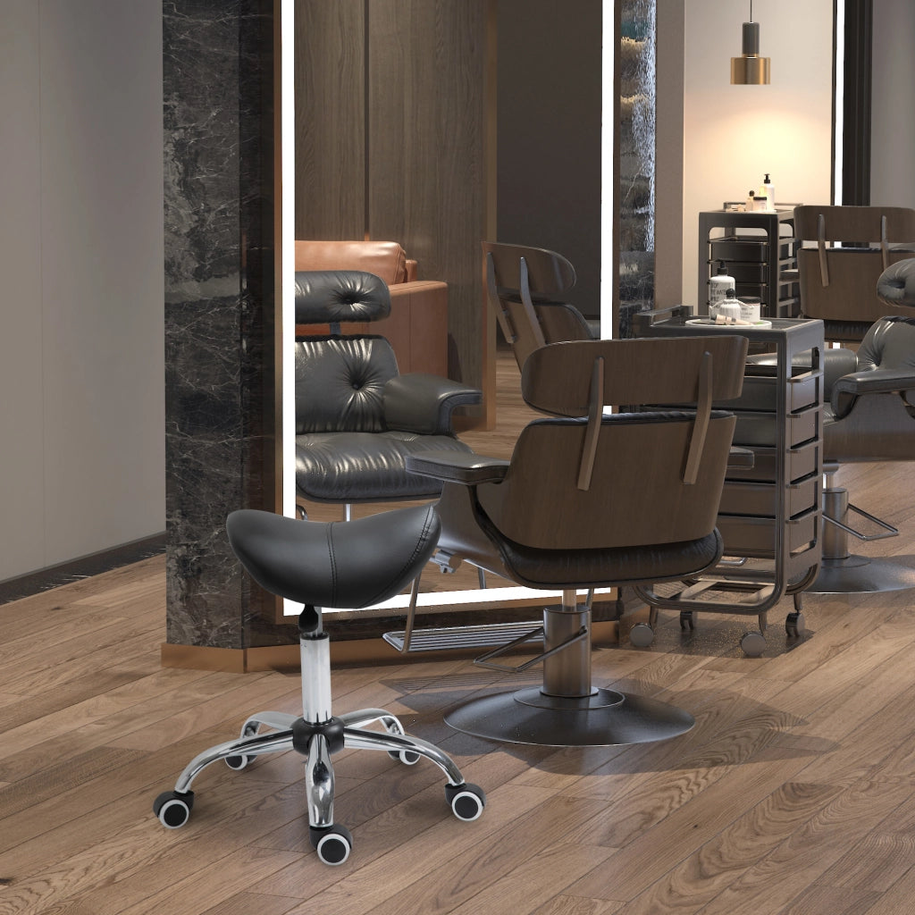Sgabello con Ruote Regolabile ¨C Minimal ¨C Nero 49-61 cm