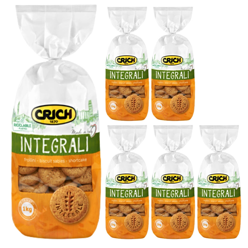 Crich integrali biscotti frollini 6 sacchetti da 1 kg