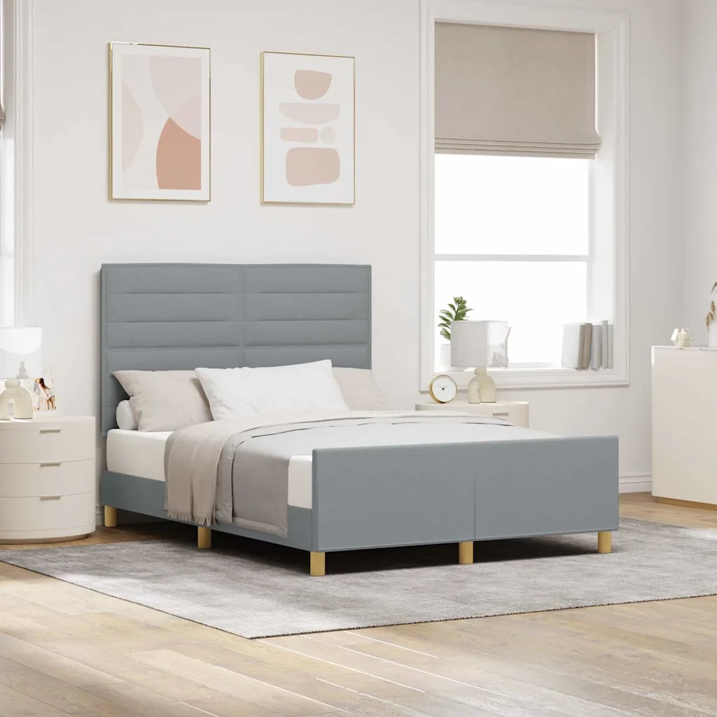 Struttura del letto Grigio chiaro 140 x 190 cm Tessuto