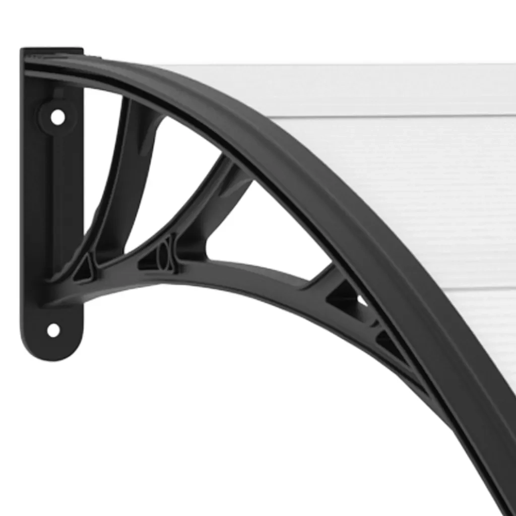 Pensilina per Porta Nera e Trasparente 240x75 cm in PC CFW3534035