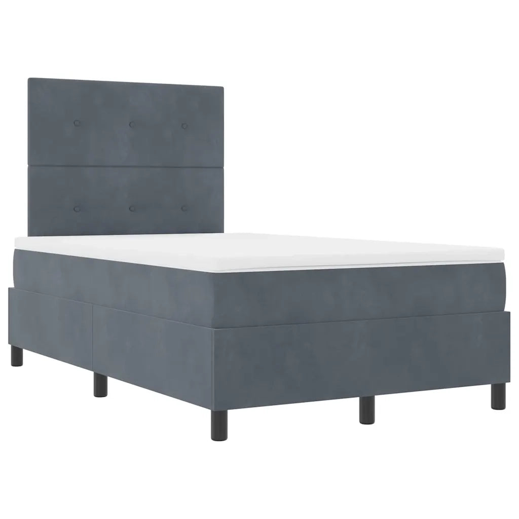 Letto a Sorgente LED Grigio scuro 120 x 200 cm Tessuto