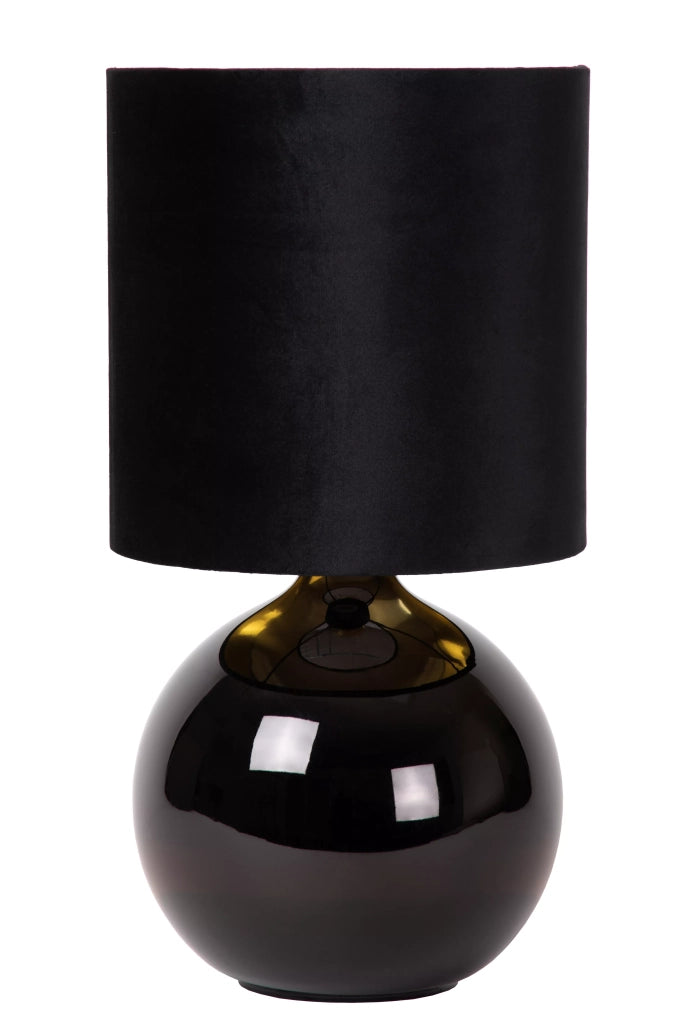 Lampada da tavolo in vetro con paralume nera E14 Esterad Lucide