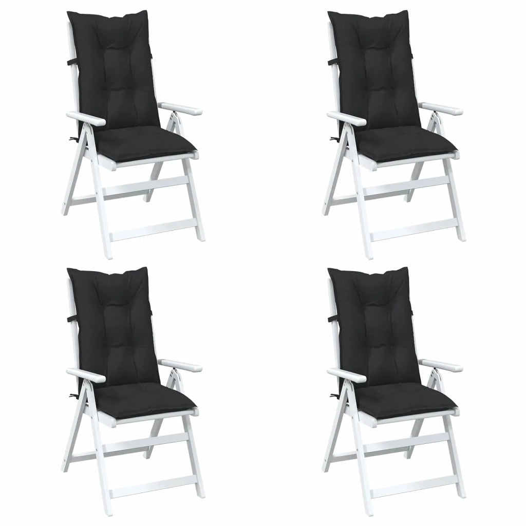 Set di cuscini per sedia alta 4 pz | Cuscini per sedie Melange nero