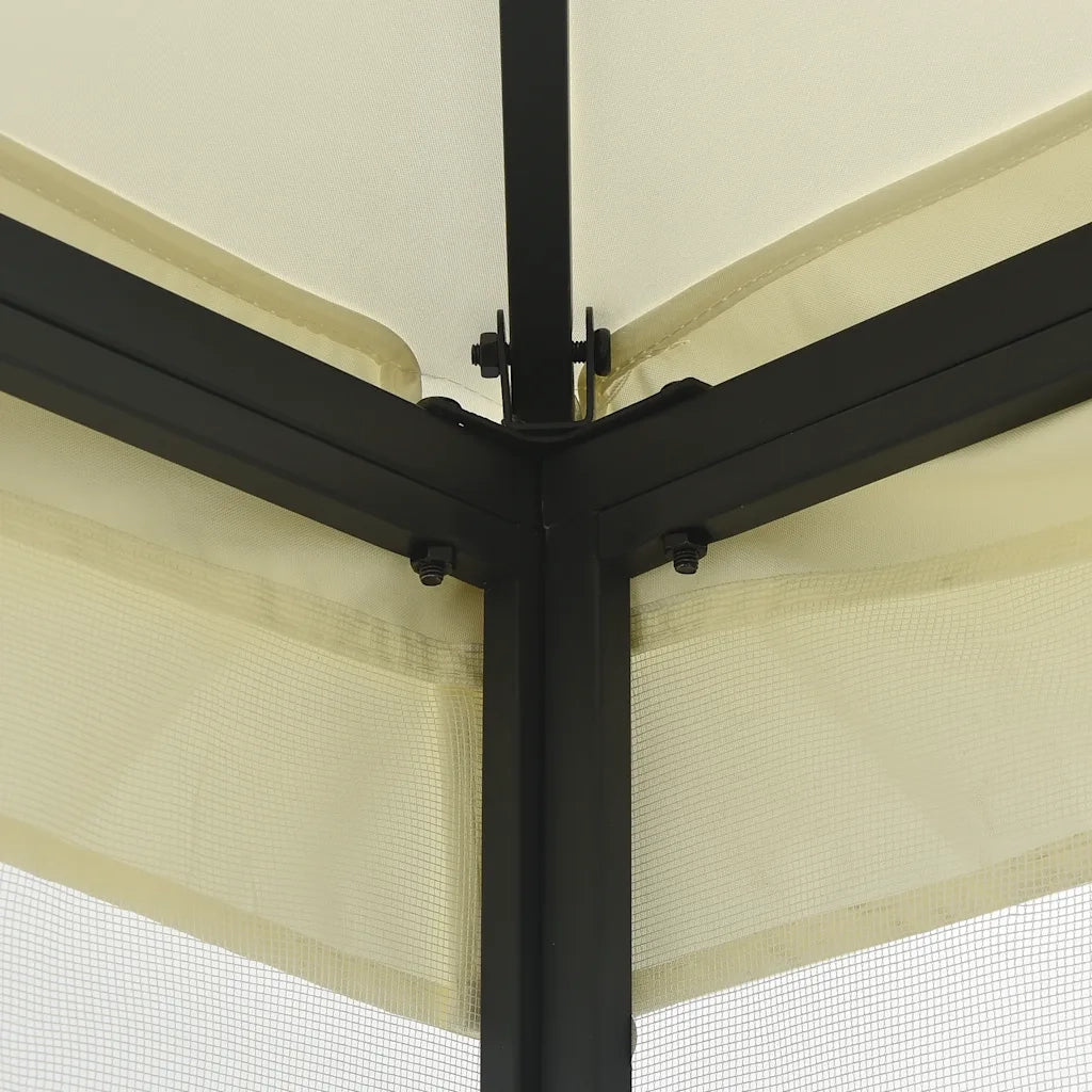 Gazebo | Pergolato con Rete 300x300x265 cm Crema