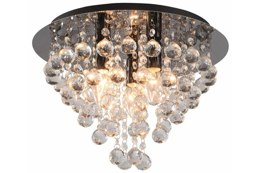 Plafoniera glamour nera 38 cm London Crystal Reality 3xE14