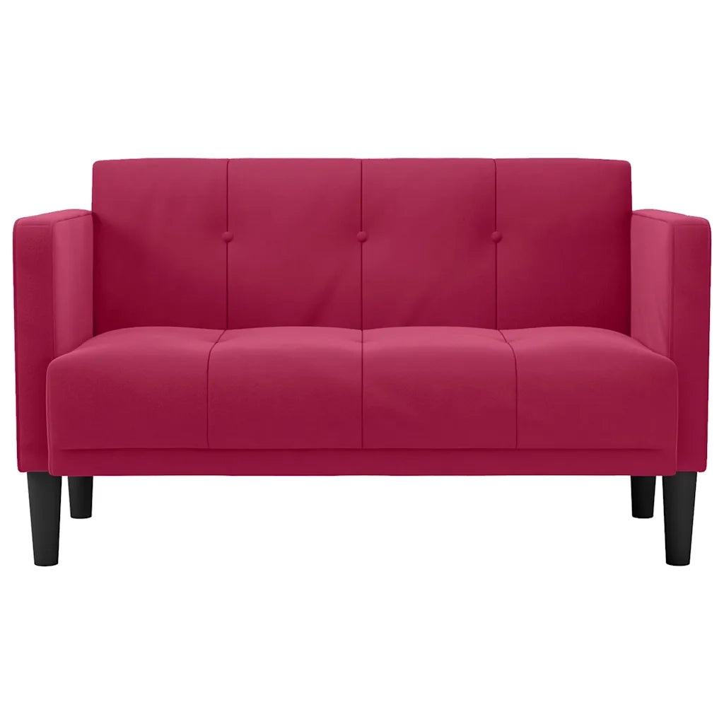 Divano Divanetto-Sofa Rosso Vino 111 cm in Velluto
