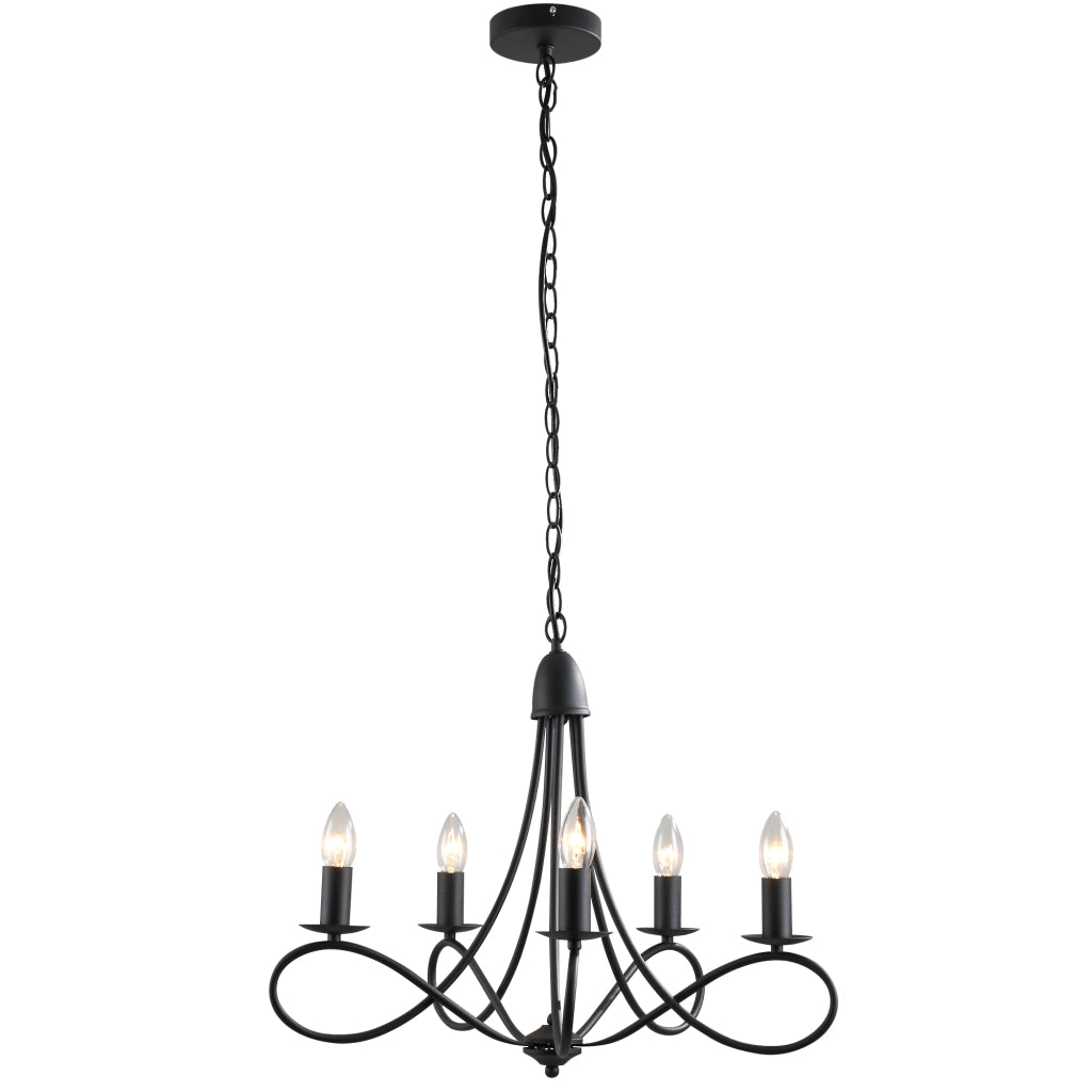 Lampadario Soffitto Rustico ¨C Minimal ¨C Nero 58x45 cm