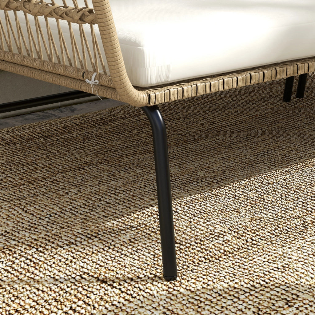 Set salotto da giardino ¨C Xylo ¨C Rattan PE, 122x79x75 cm, naturale e crema