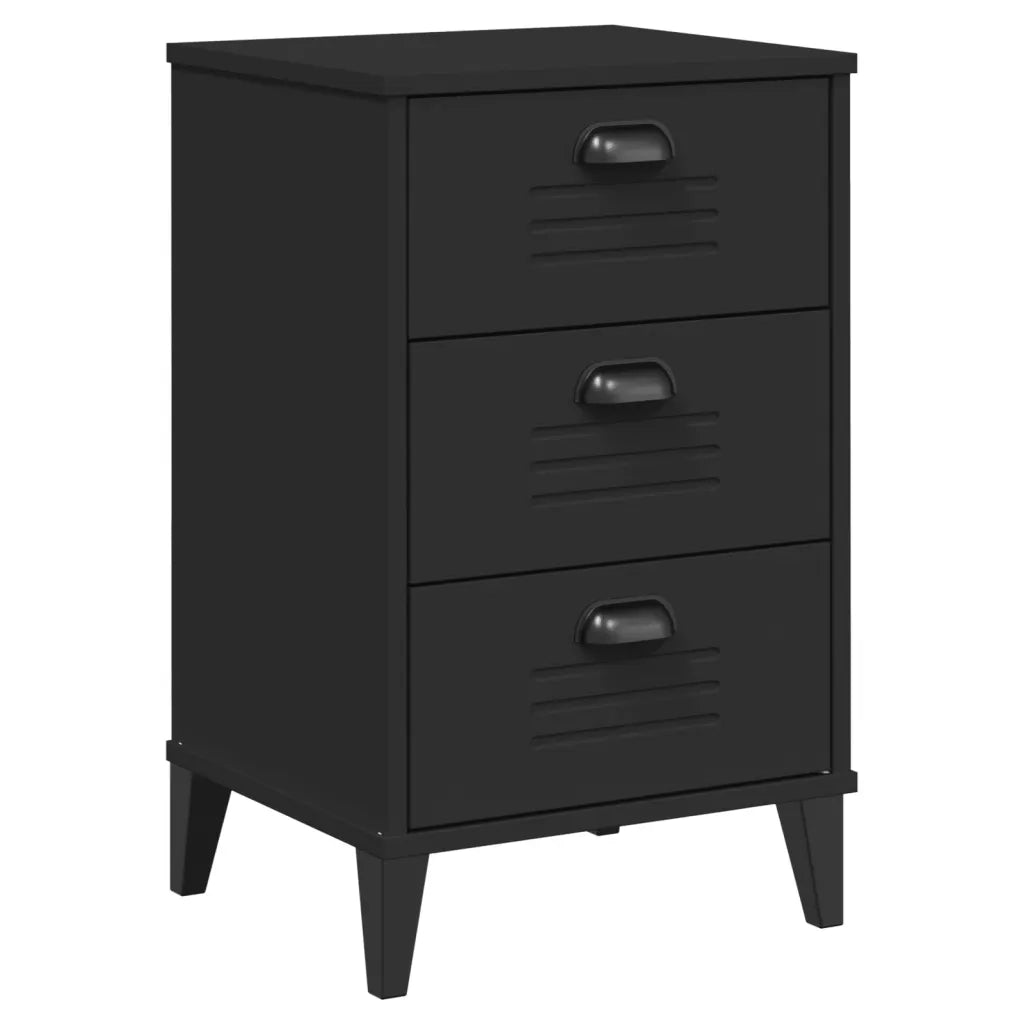 Comodino VIKEN Nero in Legno Multistrato 374912
