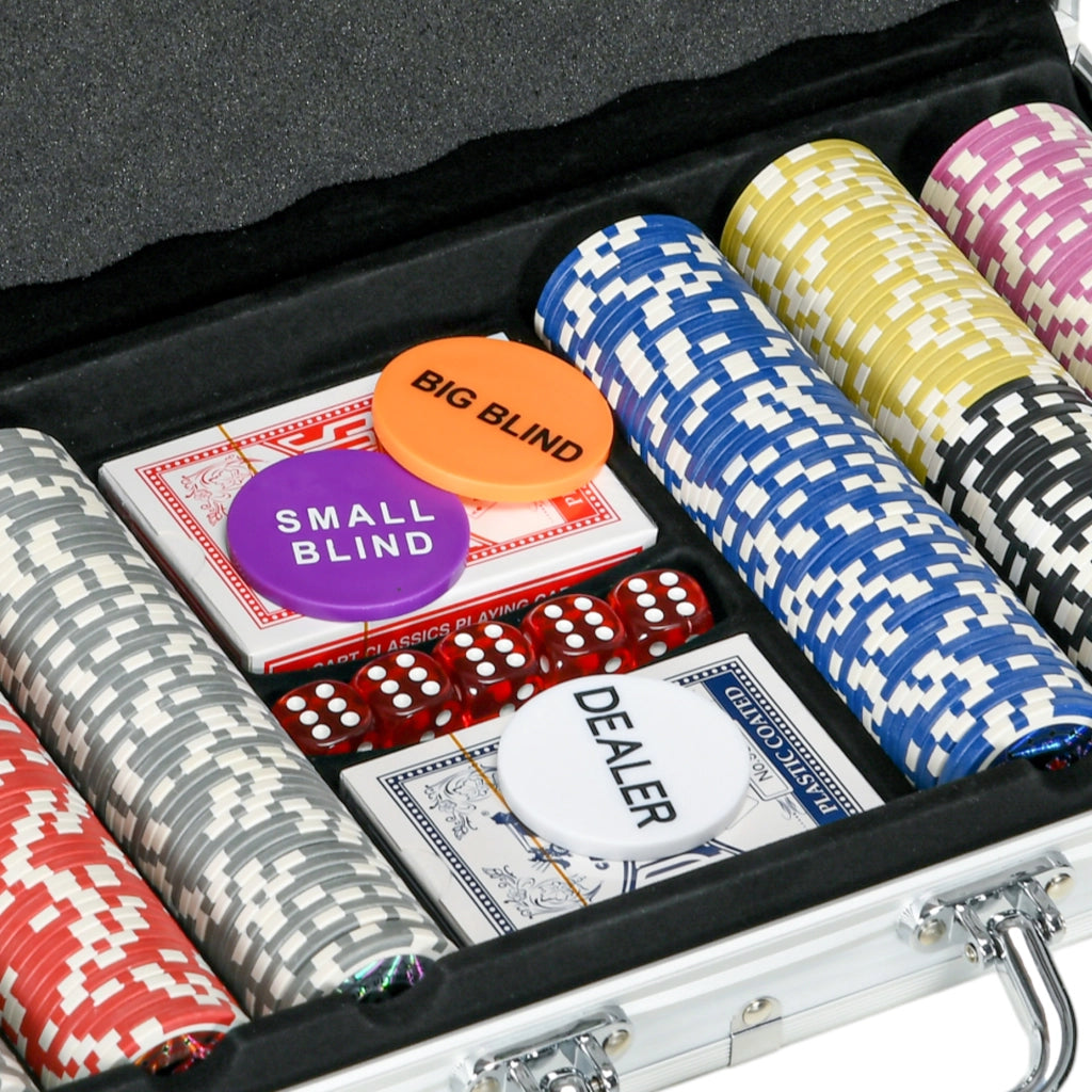 Set di Poker con 300 Chip e Accessori ¨C Minimal ¨C Nero