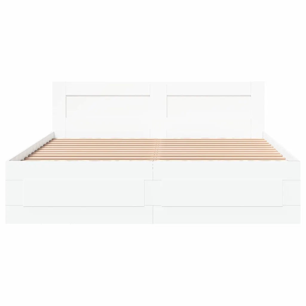 Struttura del letto 2 pcs Bianco 150 x 200 cm Legno multistrato 3402858