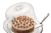 Copritorta portadolci campana trasparente con paletta poker 32 cm