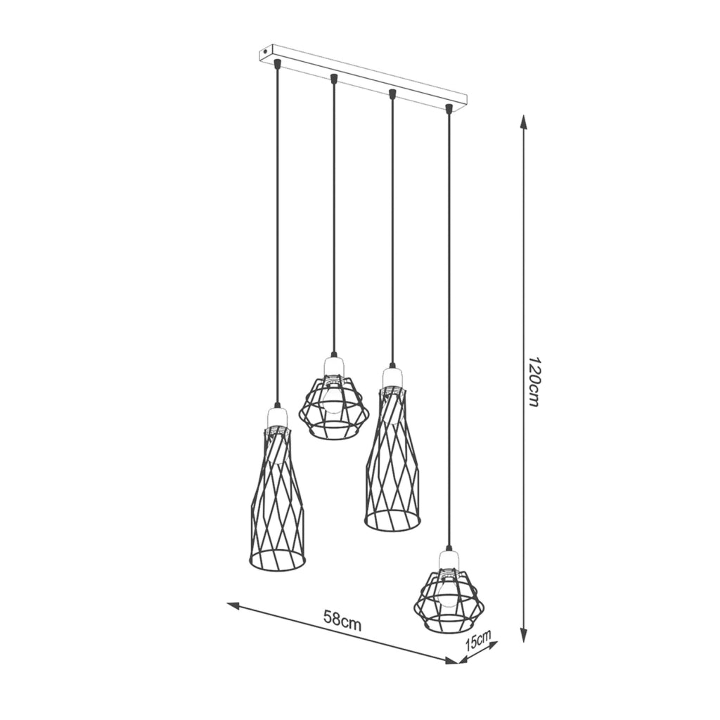 Lampada a sospensione SUBA 4L nero