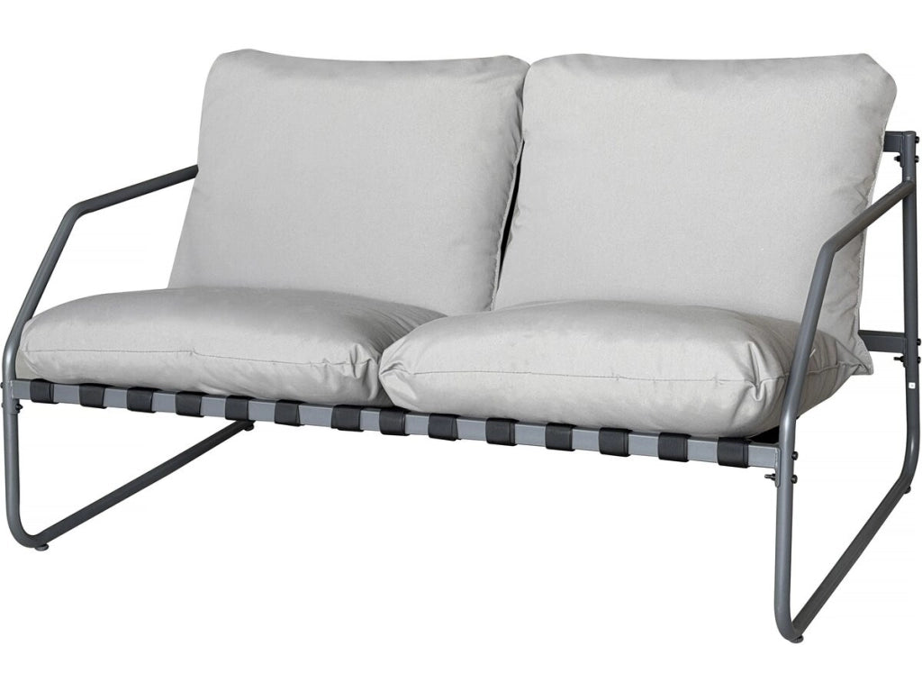 Set di mobili da giardino in metallo "Sora" con cuscini - 4 posti - Grigio