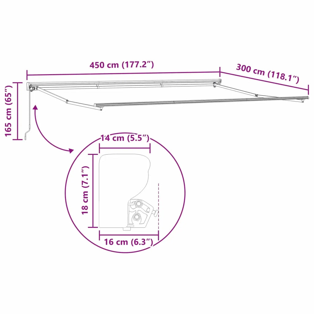 Tenda retrattile manuale Arancione, Nero e Giallo 4,5 × 3 m 3420291
