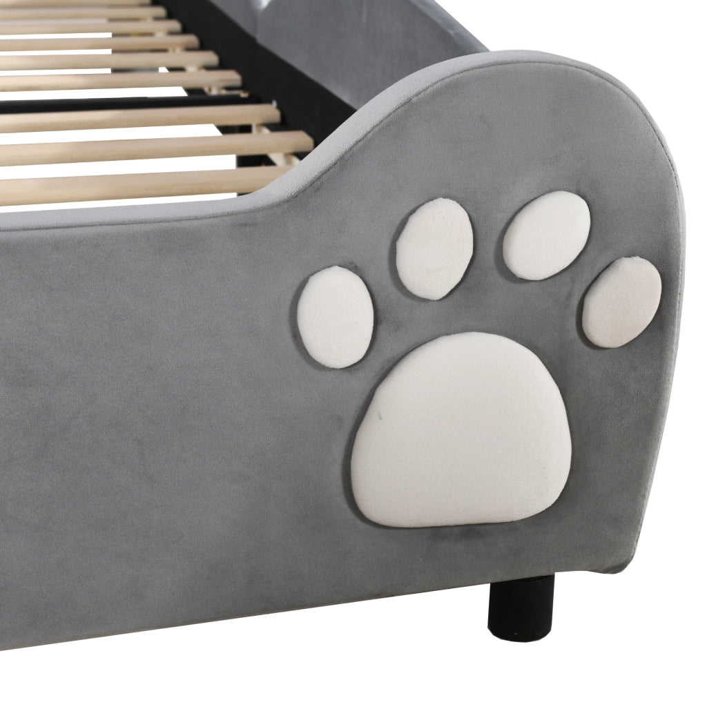 LETTO imbottito a forma di orso 90x200 cm grigio