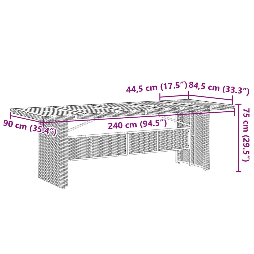 Set da Pranzo da Giardino 7 pz con Cuscini in Polyrattan Grigio 3277594
