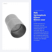 Verloopbuis universale 63mm - 60mm - Alta prestazione - Resistente allo shock - Installazione facile - Buona tenuta ermetica - Disegno a flusso dei rubinetti - Condotta di scarico
