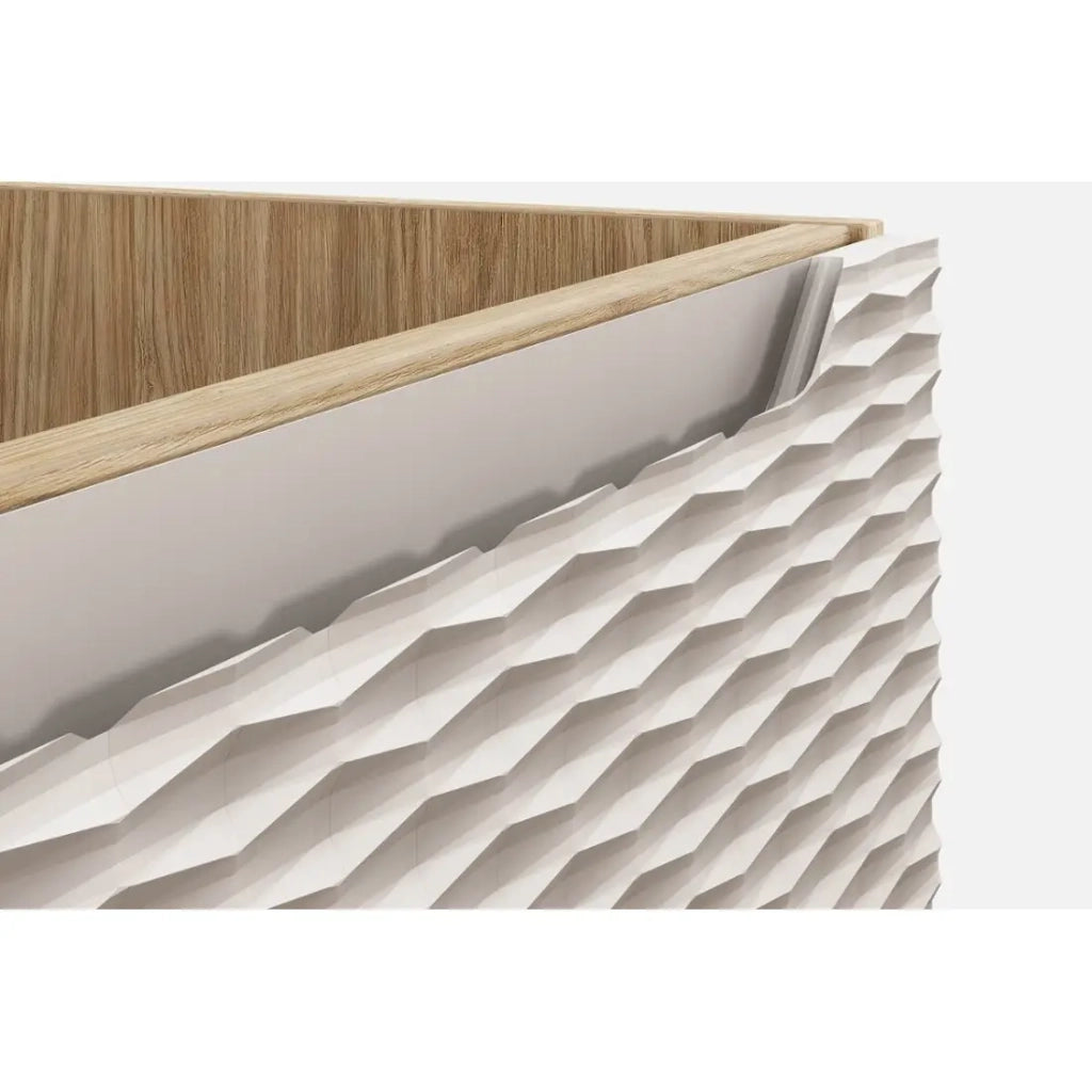Mobile sottolavabo YOKA - Beige e rovere chiaro 120 cm