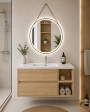 Mobile bagno con lavabo ORIGENBATH ZEUS senza specchio 70x40 cm Destra estepa