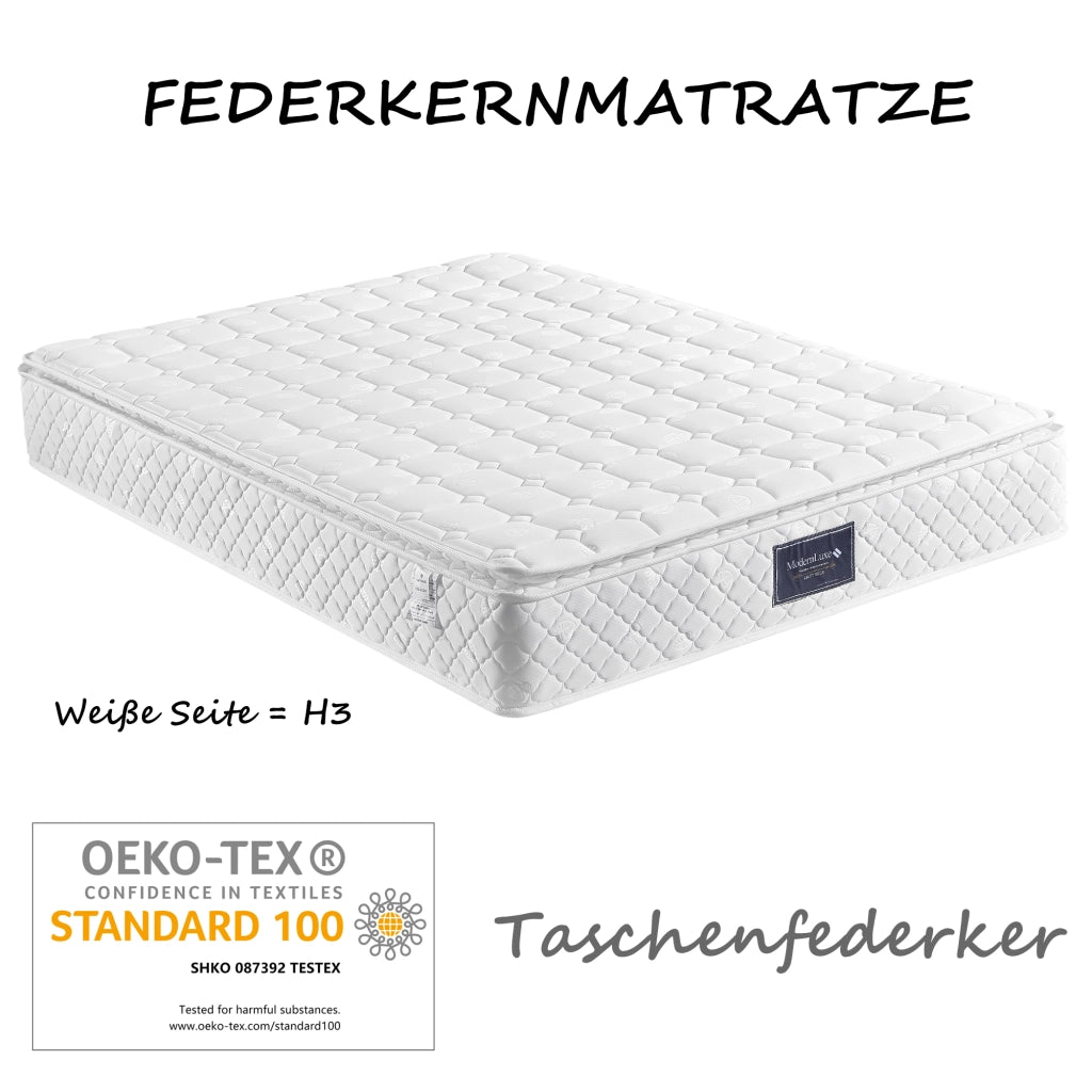 LETTO Matrimoniale 140x200 cm Grigio con testiera contenitore, LED e USB