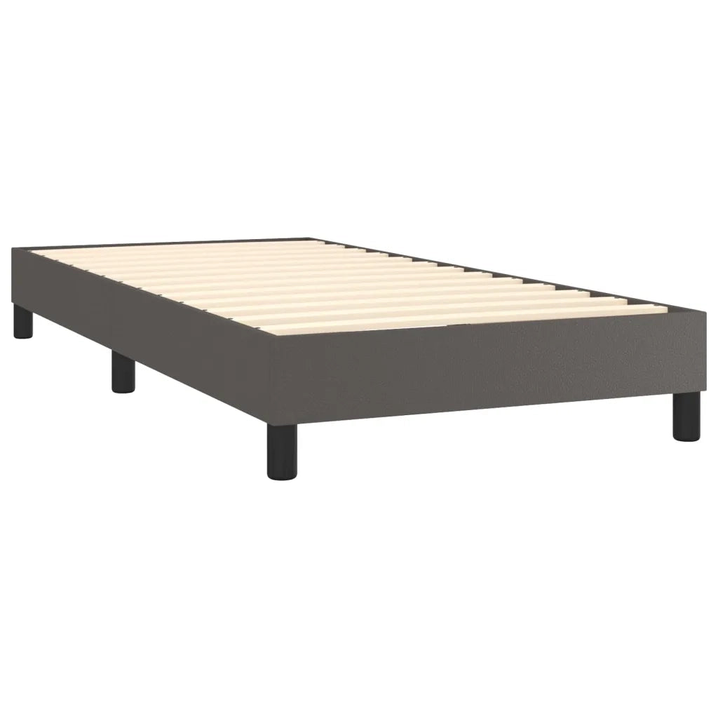 Giroletto Molle con Materasso e LED-Struttura Letto Grigio 100x200cm Similpelle
