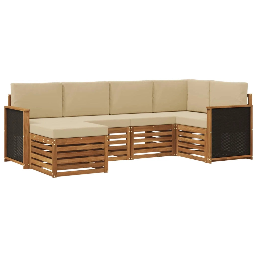 Set divano sezionale con cuscino 5 pcs Naturale 3384554