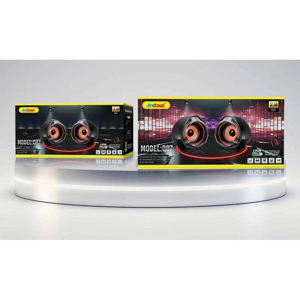Trade Shop - Speaker Altoparlanti Stereo Per Computer Pc 2.0 Cablato Cavo Usb Aux 3,5mm Q87 -