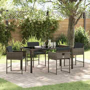Set da Pranzo per Giardino 5 pcs Grigio polyrattan