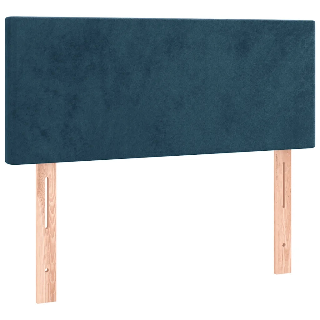 Letto a Molle con Materasso e LED Blu Scuro 90x190cm in Velluto 3134259