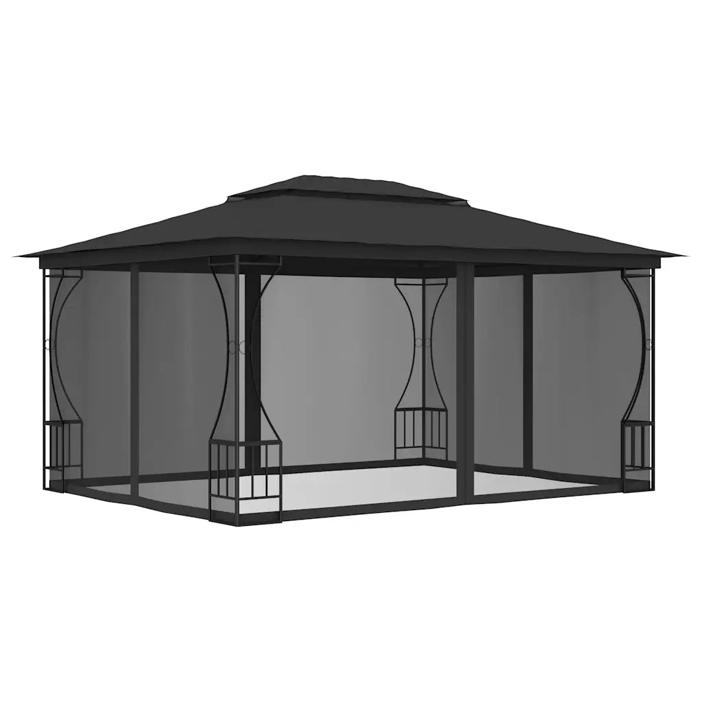 Gazebo | Pergolato con Rete 300x400x265 cm Antracite