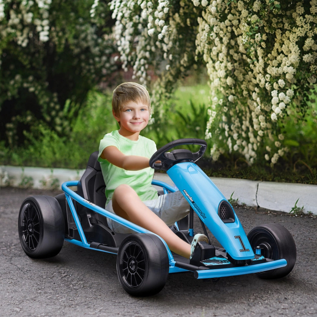 Go-Kart Elettrico per Bambini ¨C Minimal ¨C Blu e Nero 115x77x54 cm