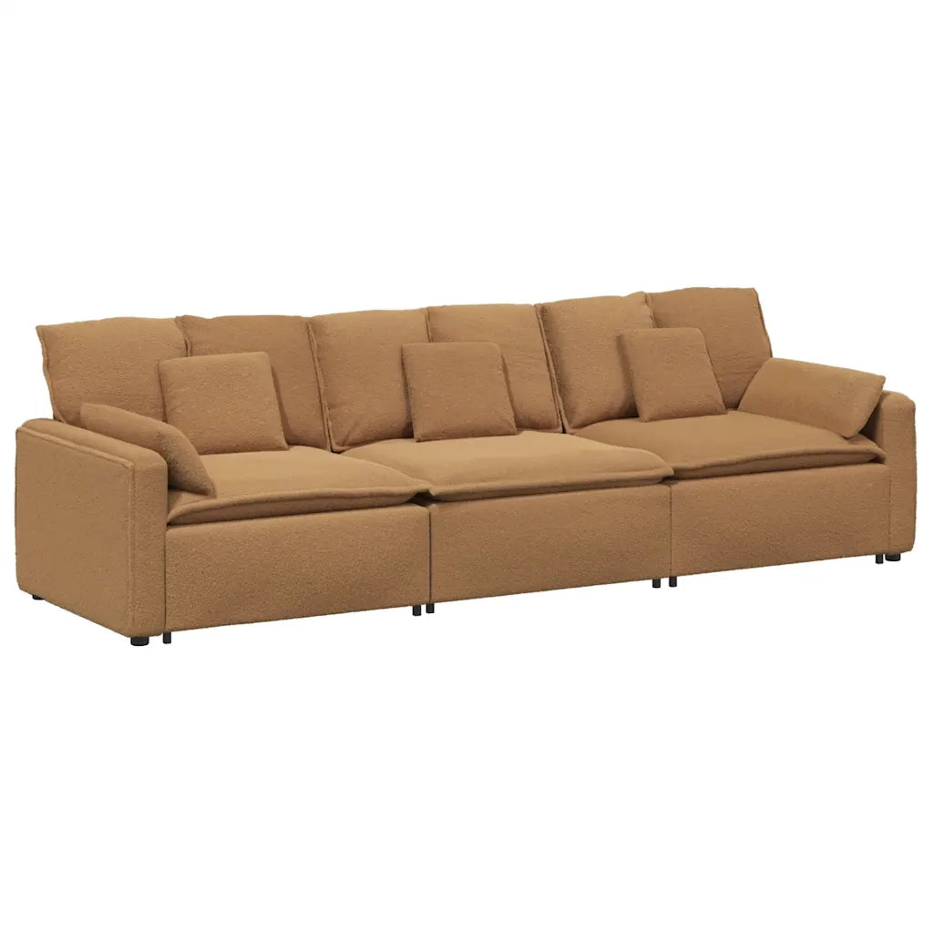 Divano Modulare con Cuscini Beige 3321116