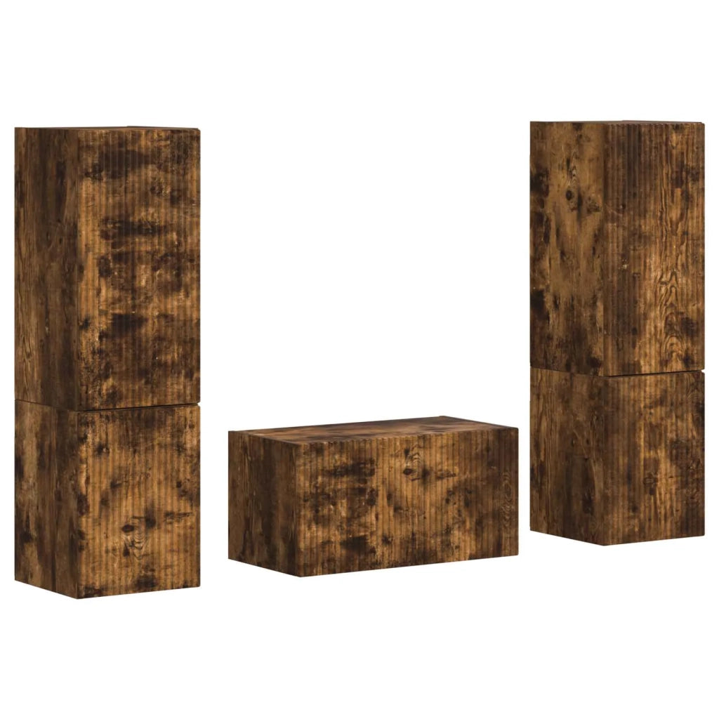 Set mobile TV 5 pcs Rovere fumé Legno multistrato 3409101