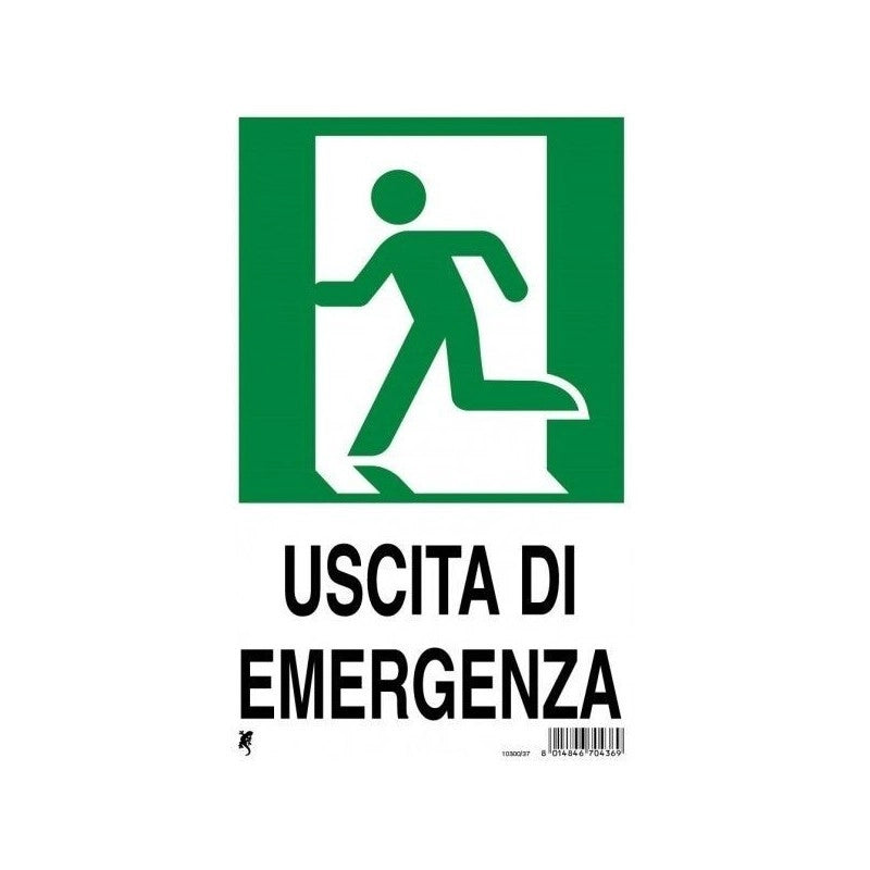 Cartello in plastica "uscita di emergenza"  30 x 20 cm